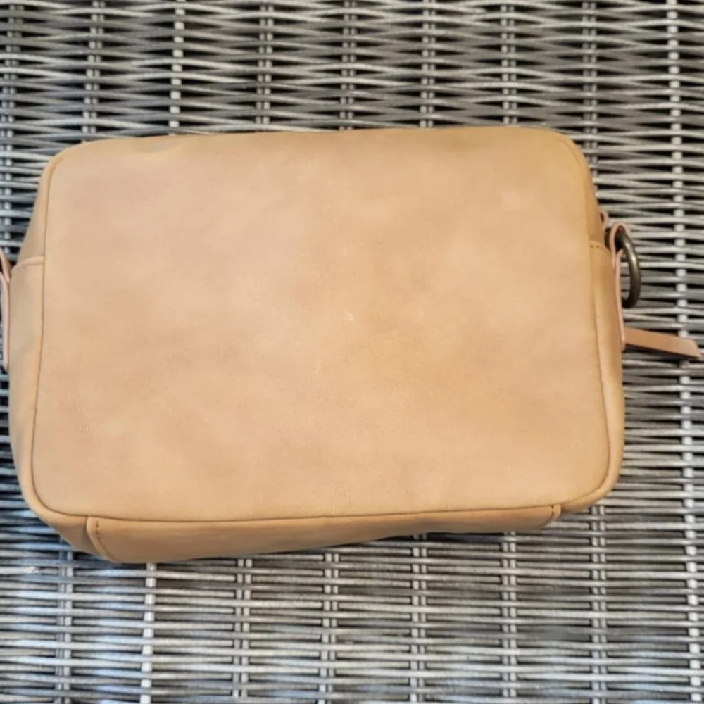 Camera Bag Style Purse Guitar Crossbody Strap Soft Faux Leather Preppy Neutral
